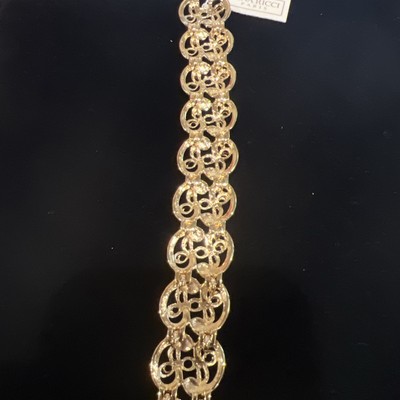 Nina Ricci Paris, High End, Rare Gold Swirl Link Bracelet New Old Stock Fab!