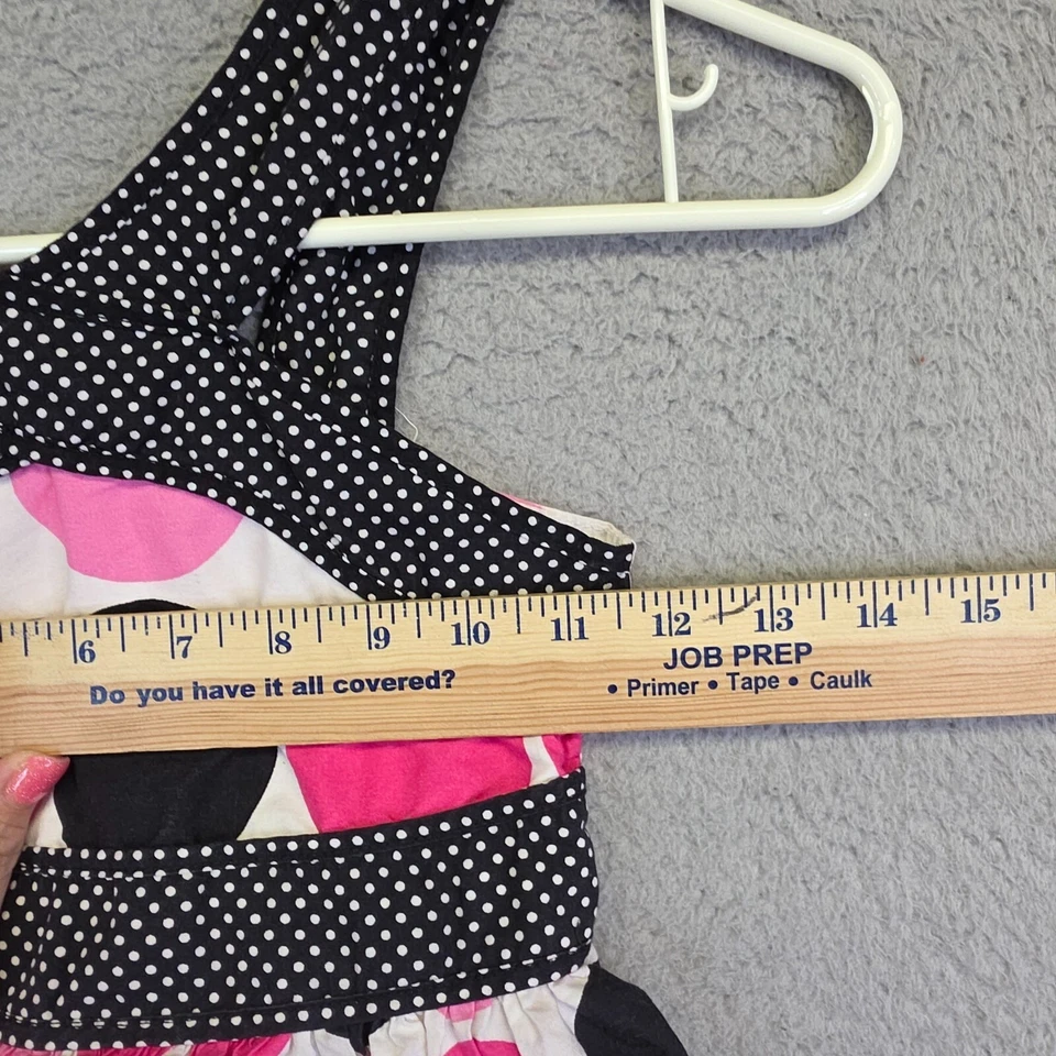 Bonnie Jean Dress Girls 7 Criss Cross Polka Dot Empire Waist Back Tie Special - Image 4 of 4