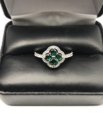 925 Sterling Silver Emerald Ladies Ring Size 7 Or 6