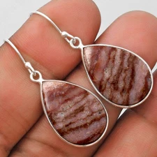 Natural Imperial Dedise Jasper 925 Sterling Silver Earrings Jewelry E-1001