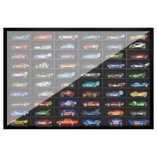 Wooden Wall Mount Display Case for Hot Wheels with Dust Resistant Acrylic Doo...