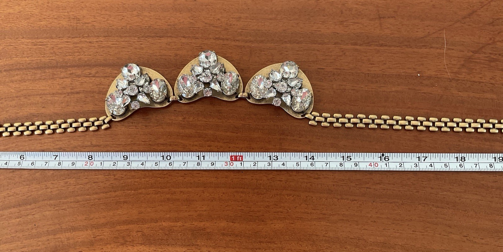 J.CREW Brasstone Rhinestone Statement Necklace - image 4