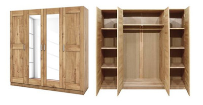 Ars Natura Drehtürenschrank Woodston Massivholz Wildeiche wie NEU!!!