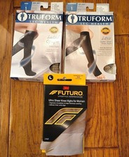 Lot of 3 Compression Knee High Stockings Beige  Nude M/L Mild To Firm