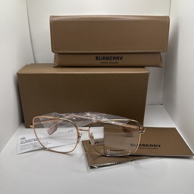 Burberry BE1378D QUINCY 1337 Rose Gold 57mm 140 Eyeglasses Demo Lens Authentic