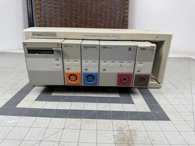 HP Agilent Patient Monitor Module Rack With Pictured Modules