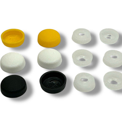 6 STÜCK GROSS 10/12g KENNZEICHEN BEFESTIGUNGEN SCHRAUBE ABDECKKAPPE SET SCHWARZ WEISS GELB