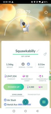 New Squawkabilly Grey/White   Pokemon Go 