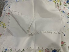 ONE Sham/Duvet Cover 100% Pure Linen Off White Vintage 32”x37” French Hemstitch