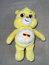 RARE 2020 Plush 10" Care Bears Unlock the Magic Yellow FUNSHINE Bear BASIC FUN