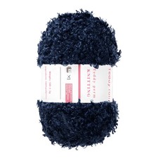 Fur Yarn Soft Fluffy Chunky Yarn Fuzzy Yarn Navy Blue for Crocheting 50m