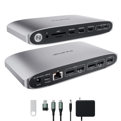 DisplayLink Docking Station Triple Monitor with 140W Power Adapter 4K@60Hz La... - 第 9/9 張圖片