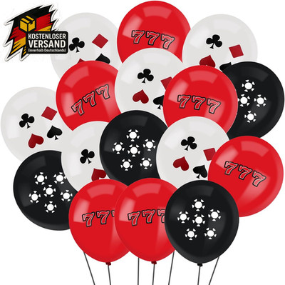 Casino Deko Ballons Set für Las Vegas Party Geburtstagsfeier 18 Stück