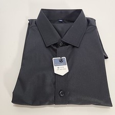 Mens Short Sleeve Button Up Blac Dress Shirt Size XXL 44 185/108A