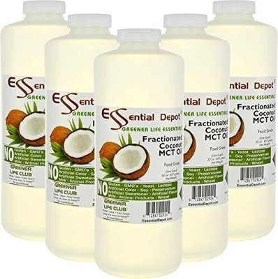 Essential Depot Coconut Oil - Fractionated - MCT Oil - 5 Quarts - 32 oz per quar