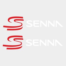 2 Pre-Cut Decals Text Senna Compatible With Ducati Senna - 25x6cm