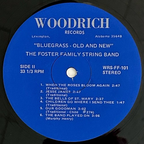 FOSTER FAMILY STRING BAND "Bluegrass Old & New" LP, Woodrich, Shrink, VG+/VG+ - Picture 5 of 7