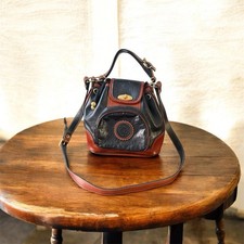 Vintage Bolsas Gomez Leather Bucket Bag Black Brown Crossbody Spain Boho