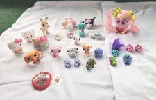 Raro Lote de Mini Juguetes Kawaii Hello Kitty LPS Distroller Bumpy Picazón Flocado Figuras