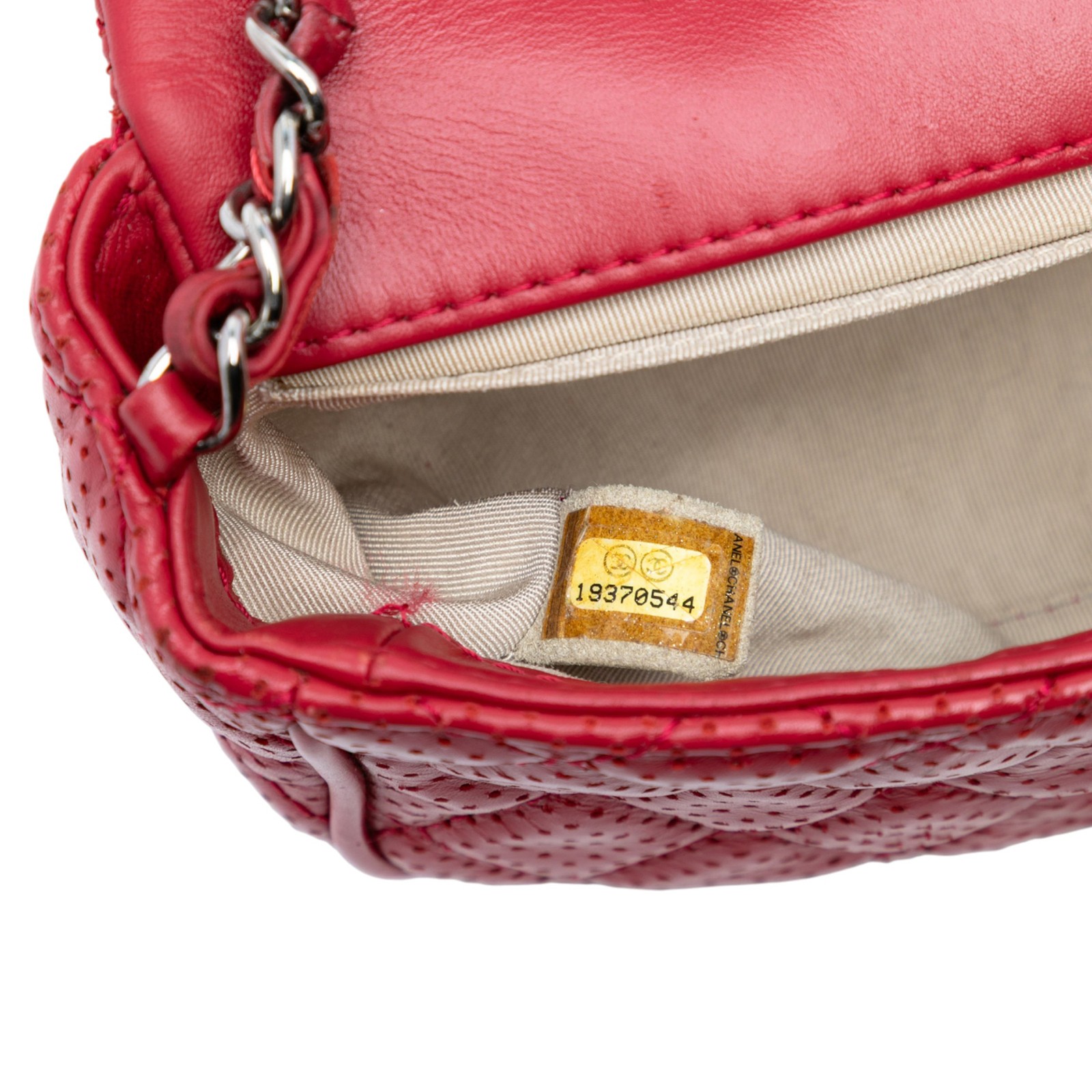 Authenticated Chanel Mini Perforated Lambskin Pun… - image 6