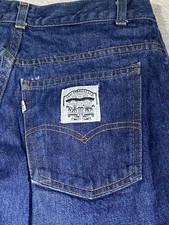 Vintage 1980 s Levis Girls White Patch Jeans Size 28X32 Blue Denim 2 Horse Brand