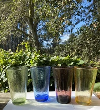 Set Of 4 Large Fire And Light 16oz Pint Tumblers  Beautiful Set!