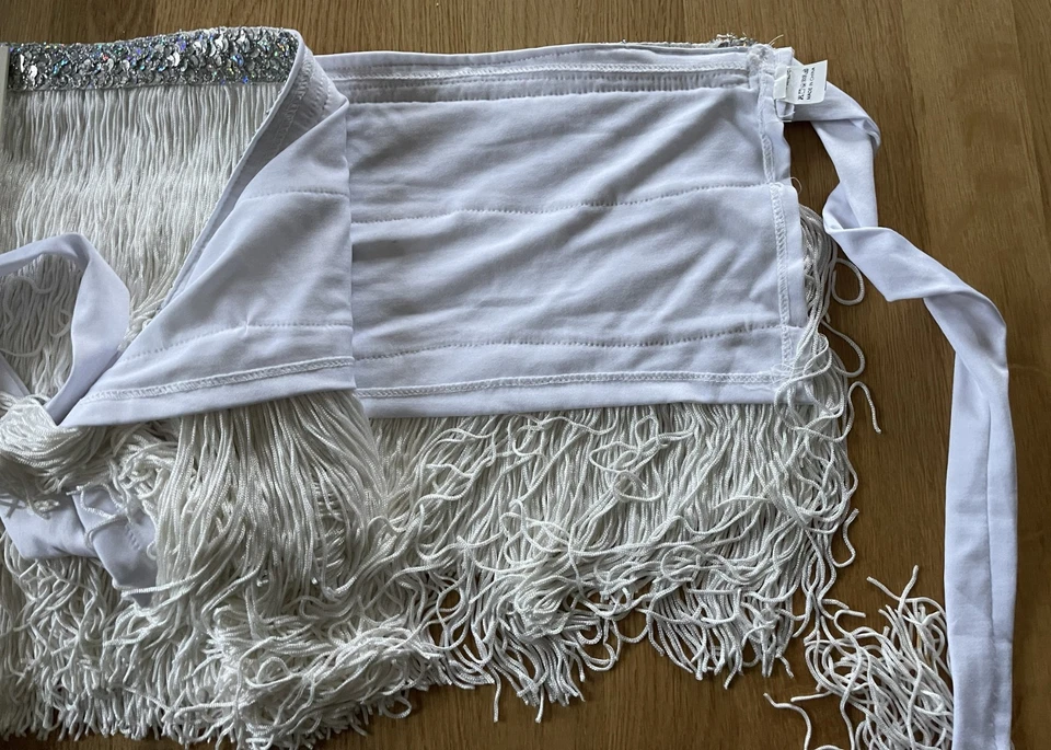 weißer Fransen Gürtel mit Strass - ein Hingucker - Bild 2 von 2