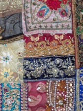 Sari scrap bag. heavily and sparkly embellished  pieces set J