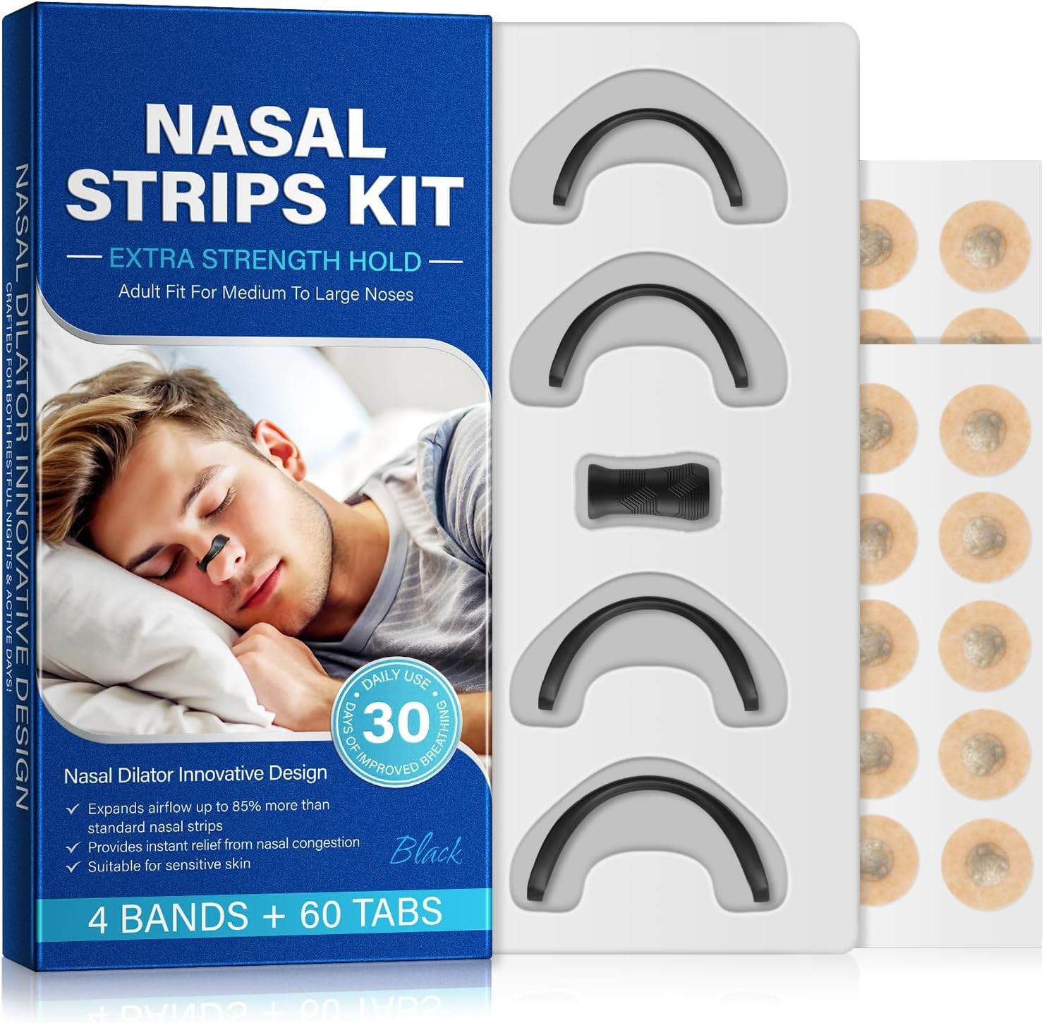 Magnetic Nose Strips,60Pcs Magnetic Nasal Strips,Magnetic Nose Magnet for Breath