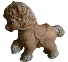 Giocattolo vintage anni 50 The Sun Rubber Co cavallo pony cigolante