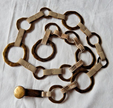 Brass chain-link Circles belt vintage adjustable bohemian Hippy Womens rare