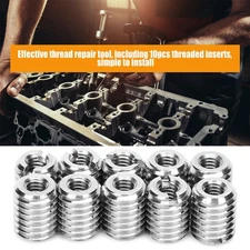 10Pcs Thread Inserts Reducing Nut Repair Tool Male Female Stainless Steel Fasten