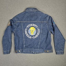 Vintage 2000 Warner Bros Studio Store Women  s XL Tweety Bird Denim Jacket