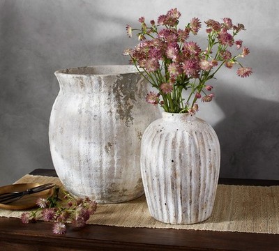 NEW Pottery Barn Weathered Handcrafted Terracotta Vases