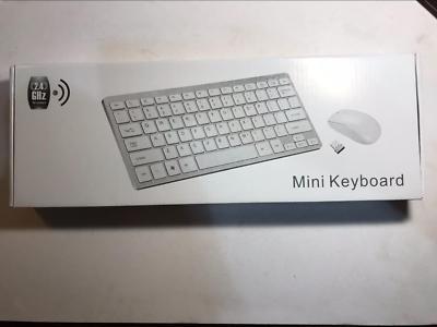 White Wireless Small Keyboard & Mouse Set for Apple Mini Mac 2014