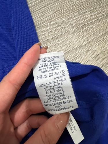 POLO RALPH LAUREN hellblau Baumwollkragen schmal kurzärmlig Poloshirt Top L - Bild 5 von 6