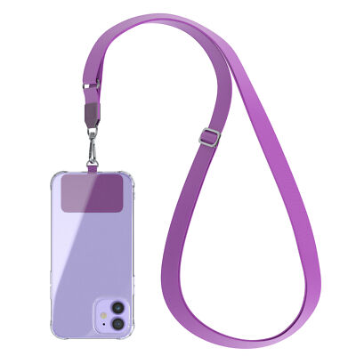 Universal Handykette alle Smartphones zum Umhängen breites Handyband Kette Lila