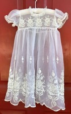 VINTAGE PHYLLIS BABY WARE LONG CHRISTENING DRESS  OVERDRESS EMBRODERY  LACE