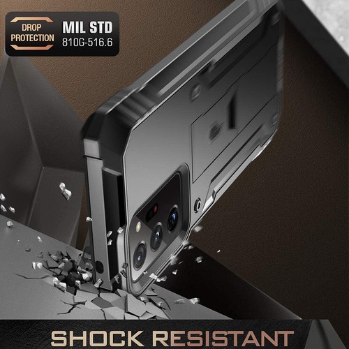 For Galaxy Note 20 Ultra Phone Case Shockproof Protector Cover w/Kickstand Black - Picture 7 of 7