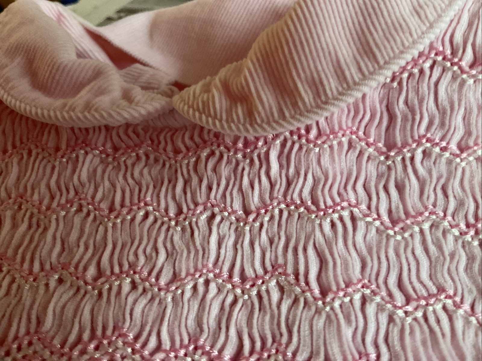 John Lewis Baby Girl Cord Smocked Dress 3/6 Months Peter Pan Collar