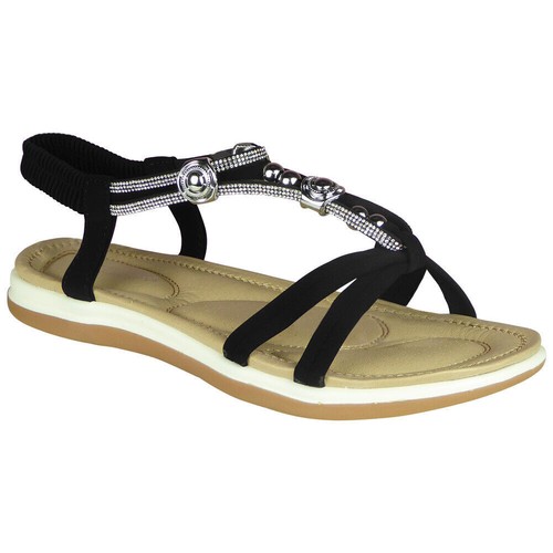 Sandalias Zapatos Elásticos Tirantes Verano Acolchadas Puntera Abierta Planas Damas Talla Cómoda - Imagen 7 de 41