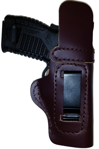 LT CUSTOM MAHOGANY OWB Leather Gun Holster YOU CHOOSE:rh,lh-laser-slide-belt-mag - Picture 12 of 12