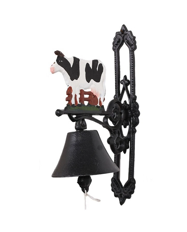 NO NAME CLOCHE de porte en fonte statue vache - 32 cm