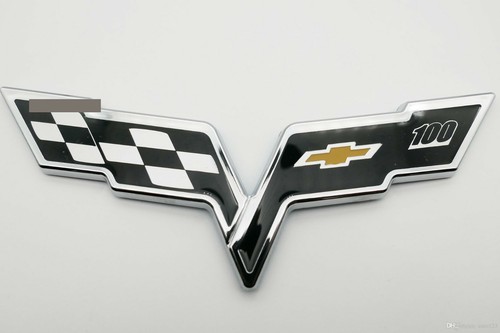 BRAND NEW Emblem Corvette Cross Flags Sticker Badge Decal Chrome for chevy - Picture 6 of 9