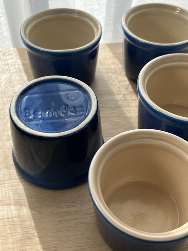 Set 5 Signed Berndes Germany Vintage Ramekins Blue Ombre Custard Baking - Picture 6 of 13