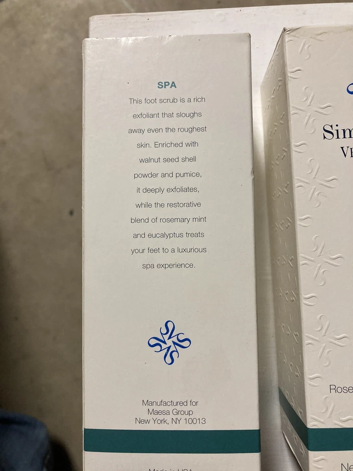 Lote 4 exfoliantes Vera Wang Simply Vera Foot Spa nuevos en caja 5,3 OZ Romero menta eucalipto Foto 3 de 3