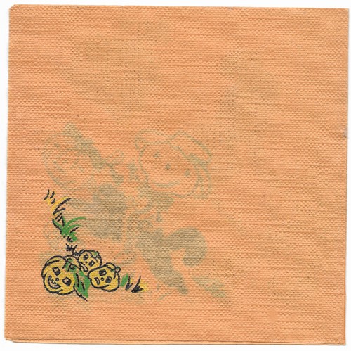 Vintage REED Crepe Paper Halloween Napkin ~ Black Cats, Haunted House, JOLs - Picture 2 of 3
