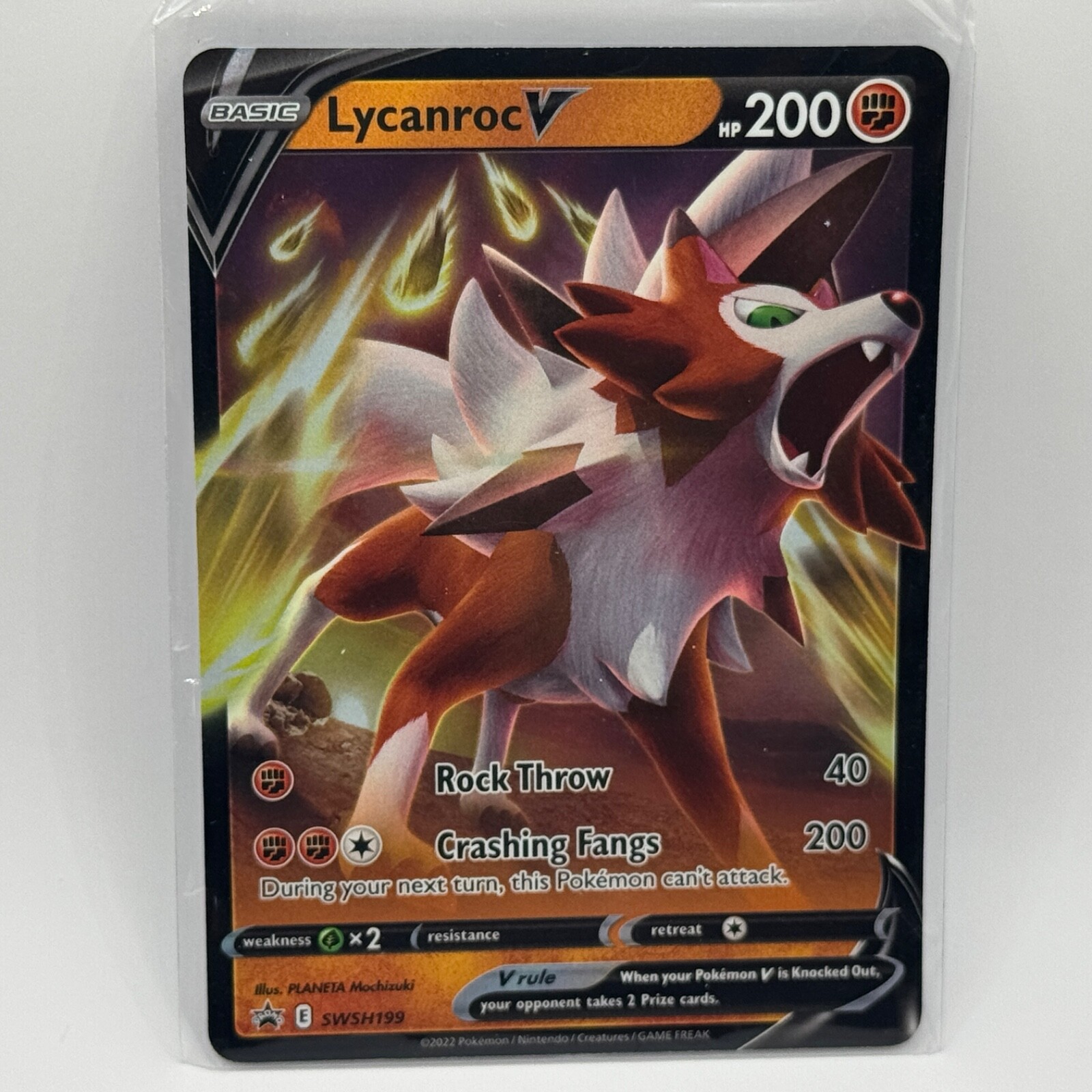 Pokemon - Lycanroc V - SWSH199 - SWSH BLACK STAR PROMO - NM/M - New