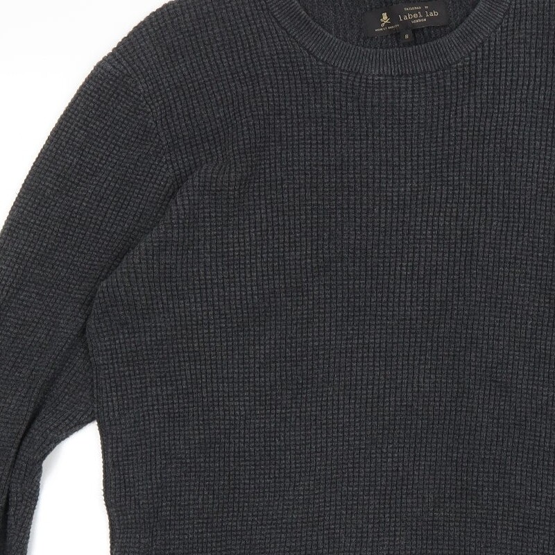 Label Lab Mens Grey Round Neck Cotton Pullover Jumper Size S eBay