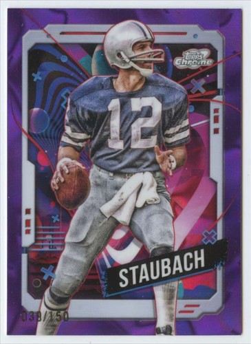 2024 Chrome Cosmic Refractor Purple Nebula #24 Roger Staubach /150 Cowboys